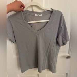 perfectwhitetee, barely worn, grey, S, hendrix, crispy boxy v neck tee